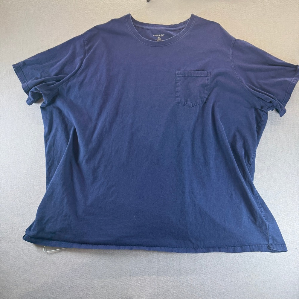 Harbor Bay Mens 7XL Navy Blue Cotton Pocket T-Shirt Short Sleeve Crewneck Tee